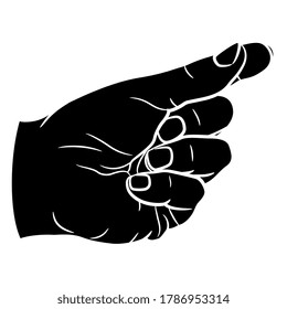 Pointing Hand Retro Clip Art Stock Vector (Royalty Free) 56618806 ...