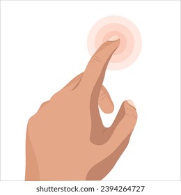 El dedo señalador de la mano humana. Brazo de la mano real, signo de elección y dirección, mostrar o pulsar sobre botón, símbolo de idea, gesto de comunicación 3d soltero aislado sobre fondo blanco