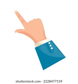 human hand pointing on white background