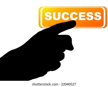 human hand pointing for success vector illustration