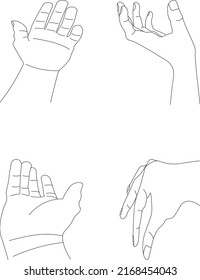 Human hand posture,vector art background