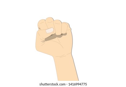 human hand up proletarian revolution isolated. finger symbol design vector