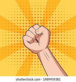 Human hand Up Proletarian Revolution vector