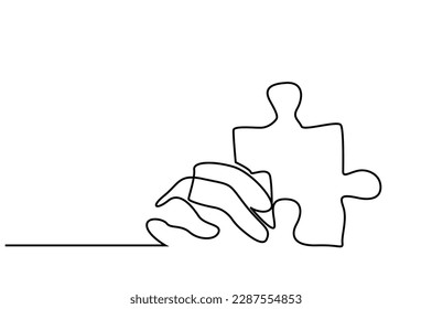human hand puzzle hold solution proposal concept