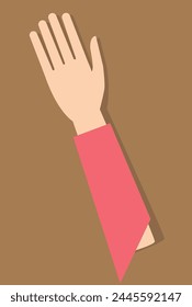 mano humana levantada Ilustración vectorial