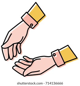 human hand receiving icon