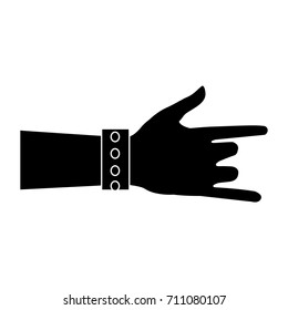 human hand rock and roll gesture icon