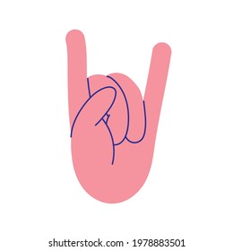 human hand rock and roll gestures icon