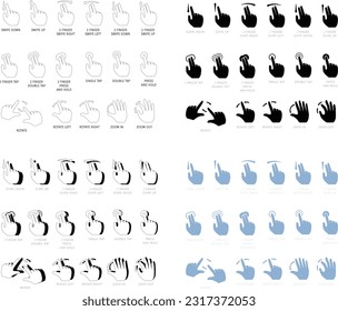 Human Hand Set Gesture New Icon