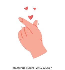 Human Hand Show Love Heart Gesture Vector Illustration