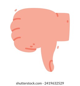 Mostrar mano humana Mostrar el dedo abajo del vector de gesto Ilustración