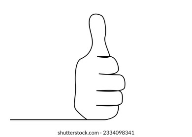 human hand show thumbs up okay good sign line art