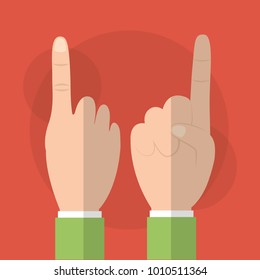 human hand showing finger first gesture front and back