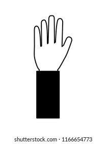 human hand showing five finger palm