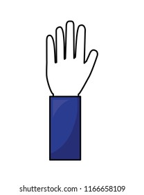 human hand showing five finger palm