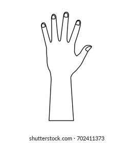 human hand showing five finger icon