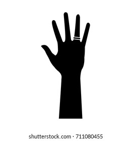 human hand showing five finger icon