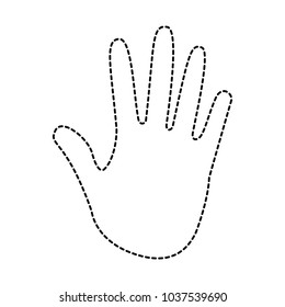 human hand showing five fingers open vector illustration sticker design 