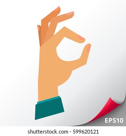 Human hand showing Ok