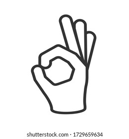 human hand showing ok fingers symbol vector illustration design