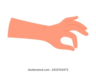 Human hand showing OK gesture with fingers for communication vector illustration