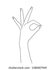 Human hand showing ok sight. Ok icon