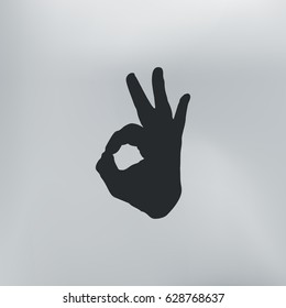 Human Hand, Showing OK Sight, Fingers Showing Symbol Of A Great State. OK Icon