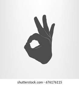 Human hand, showing OK sight, fingers showing symbol of a great state. OK icon