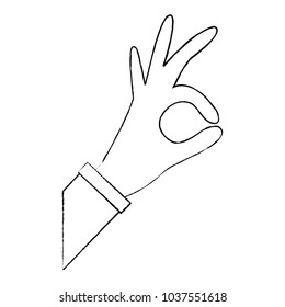 human hand showing okay gesture vector illustration