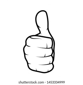 Human hand showing thumbs up. Clip Art 