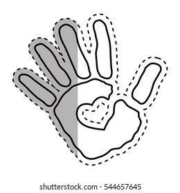 Human hand silhouette icon vector illustration graphic design