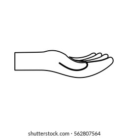 Human hand silhouette icon vector illustration graphic design
