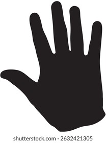 Human hand silhouette, stop, no or halt gesture concept