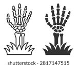 human hand skeleton bones illustration vector artwork on transparent background