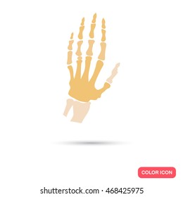 Human hand skeleton color flat icon
