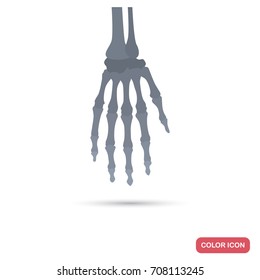 Human hand skeleton color flat icon for web and mobile design
