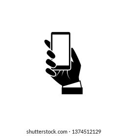 Human hand and smartphone.