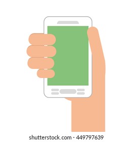 human hand smartphone mobile isolated vector illustration