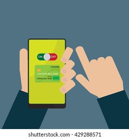 Human hand with Smart-phone nfc payments concept, E-payment technology. vector illustration in flat design.
