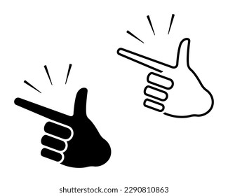 Human hand snapping finger gesture icon vector illustration set. Clicking fingers sign symbol silhouette pictogram