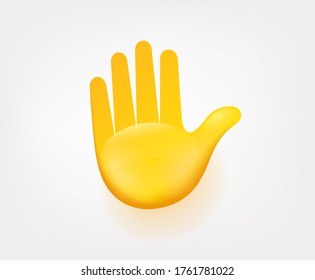 Human hand. Stop sign conceptю Vector emoji isolated on white background