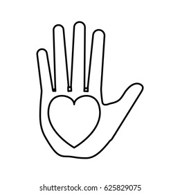 Human hand up symbol