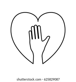 Human hand up symbol
