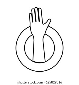 Human hand up symbol