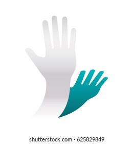 Human hand up symbol