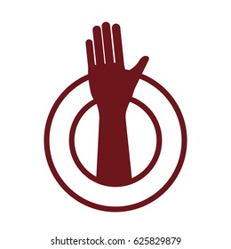 Human hand up symbol