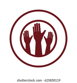 Human hand up symbol