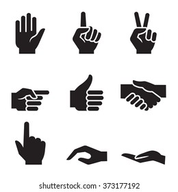 Human Hand Symbol Icon Set Stock Vector (Royalty Free) 373177192 ...