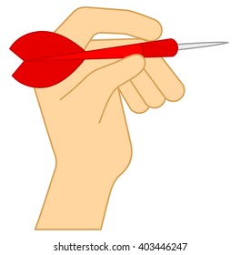 Human Hand Throwing a Dart Arrow