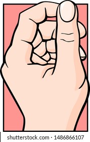 human hand thumb side color illustration